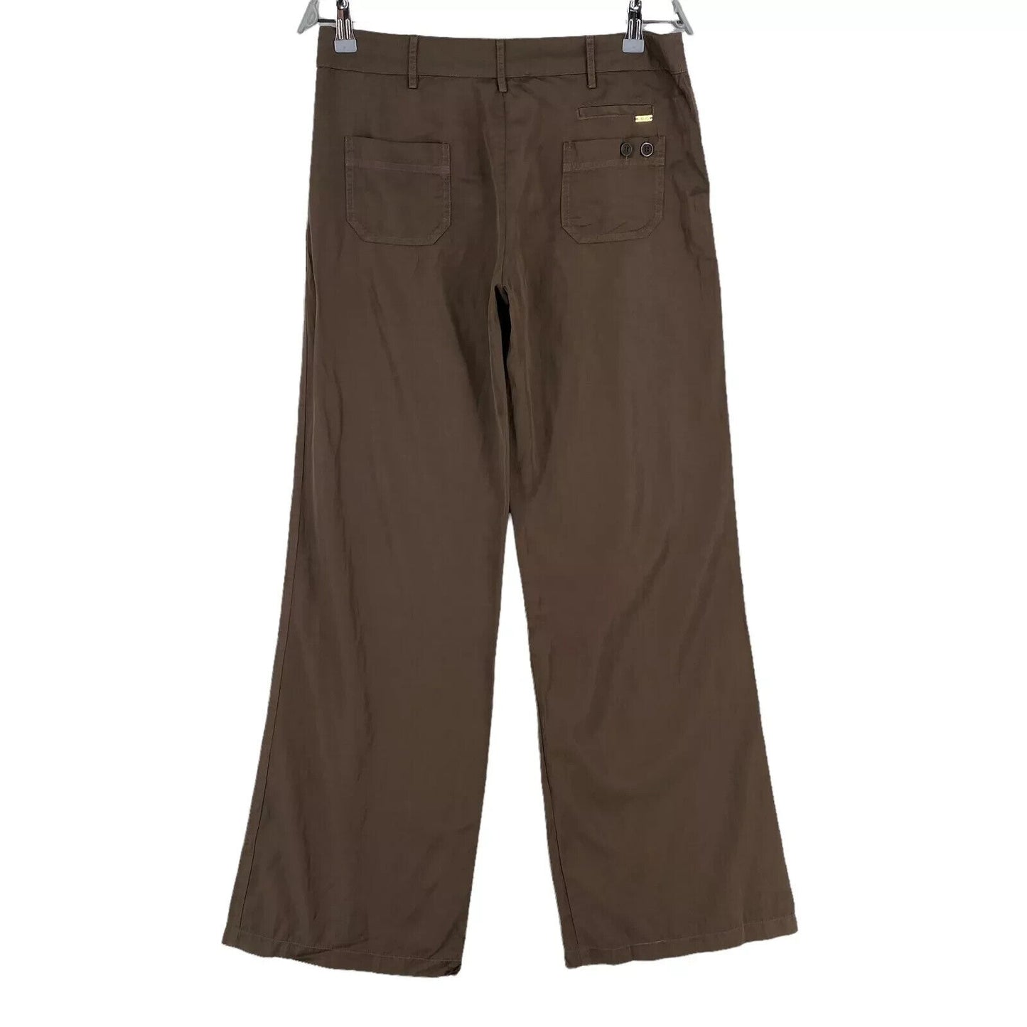 RRP €239 LIU JO Women Brown Wide Leg Pants Trousers Size EUR 46 W33 L34