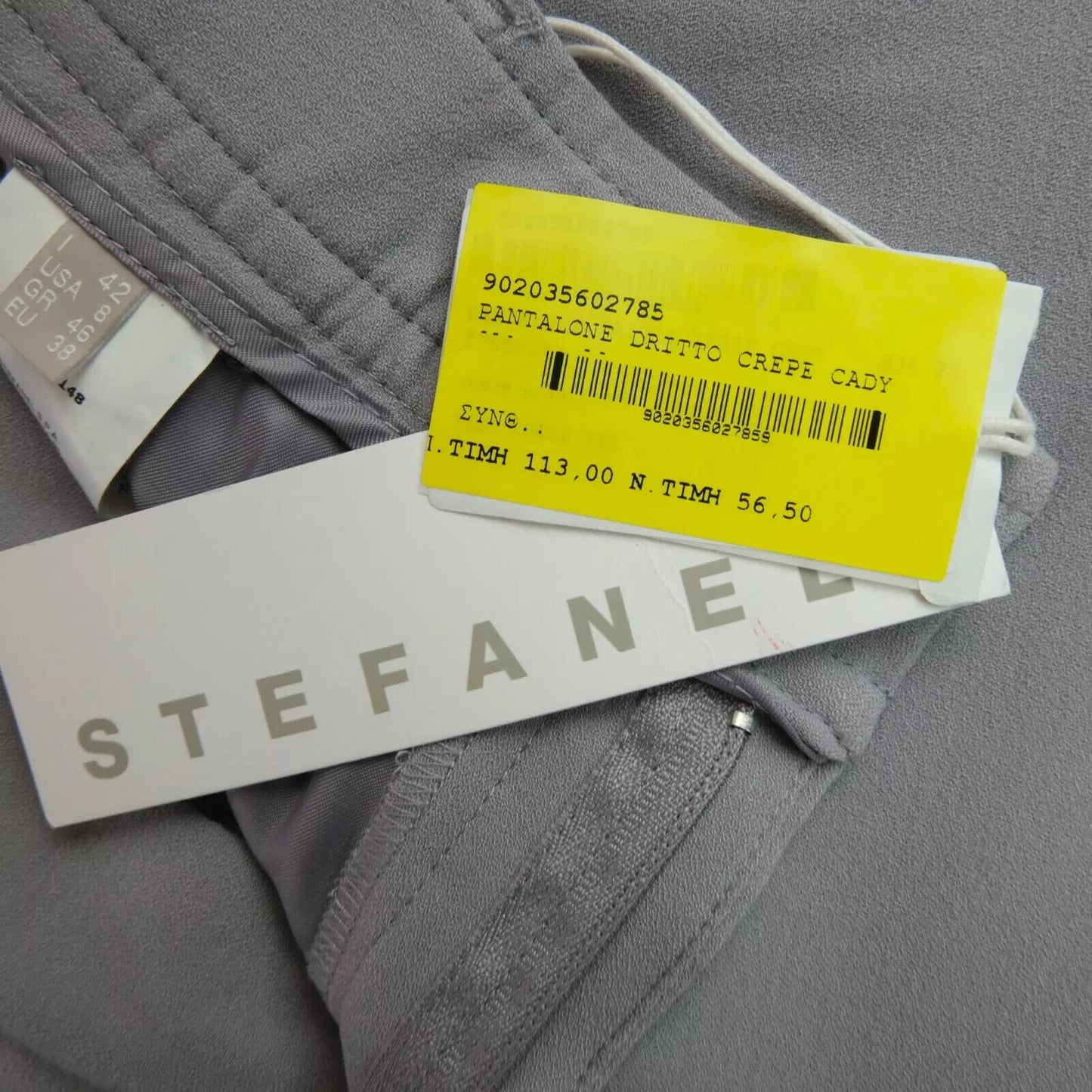 STEFANEL Women Grey Regular Straight Fit Trousers Size EU 38 US 8 W32