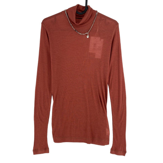 DIESEL T-shirt manches longues col roulé rouge foncé taille L