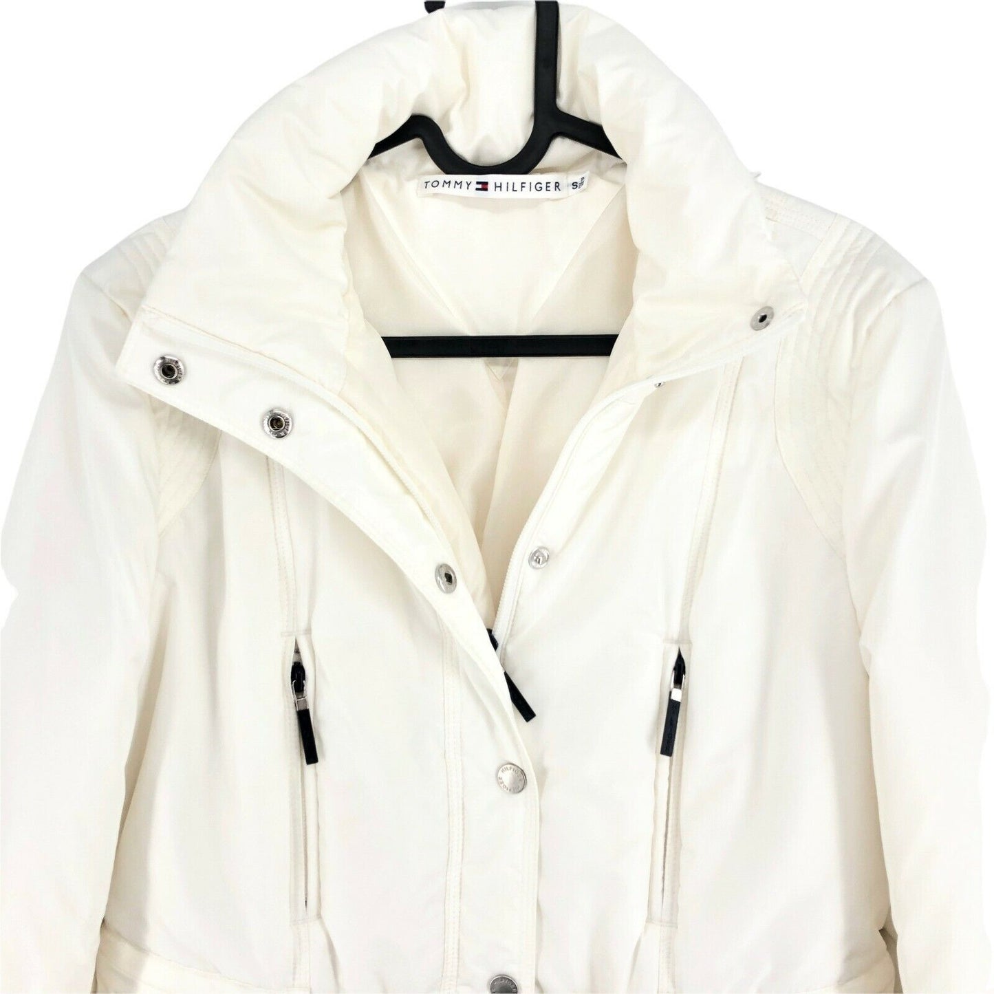 TOMMY HILFIGER Veste manteau ceinturée rembourrée blanche Taille S