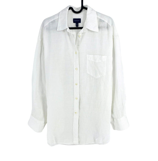 GANT White Oversized Linen Shirt Size EU 34 UK 6 US 4