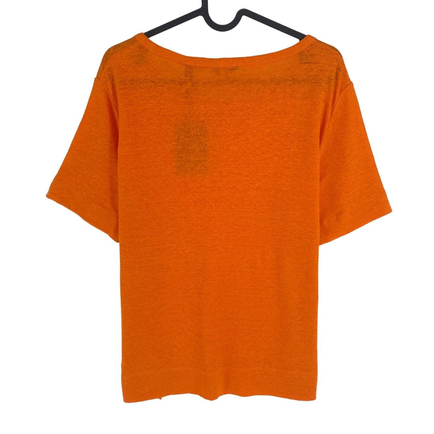 GANT Women Orange Linen Crew Neck Short Sleeve T Shirt Size S