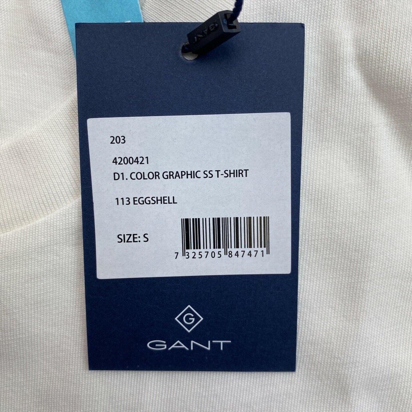 GANT T-Shirt mit Rundhalsausschnitt und Grafik, Weiß, Größe S