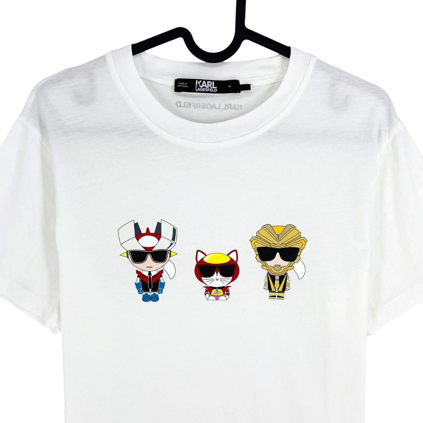 KARL LAGERFELD Unisex White Mini Karl Hero Crew Neck T Shirt Size XS