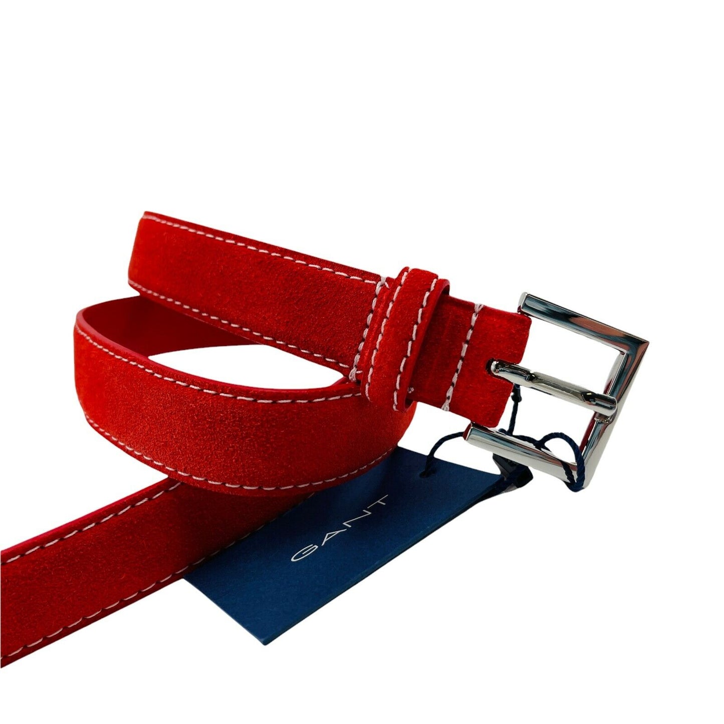 GANT Ladies Red 100% Suede Leather Belt Size 75cm 30 inches