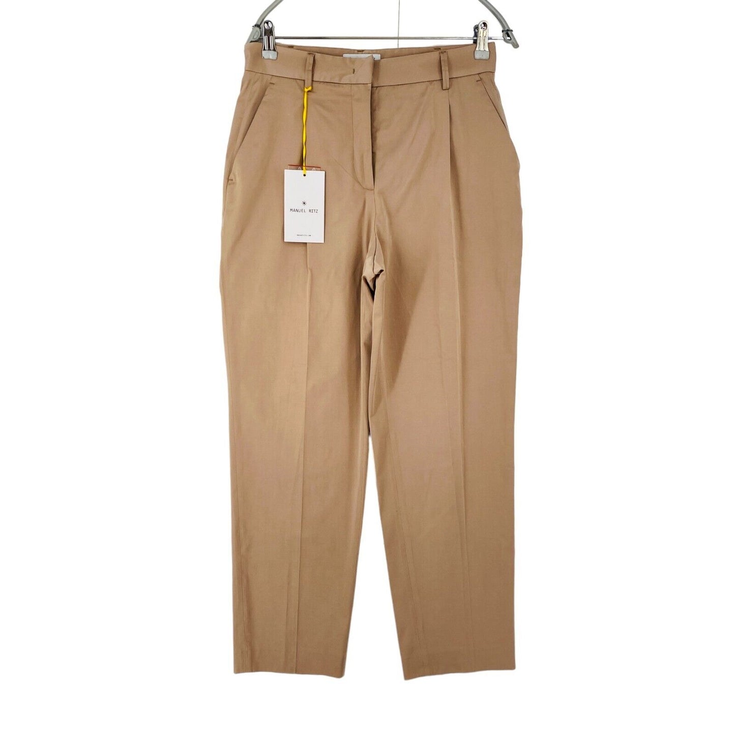 Manuel Ritz Women Brown Regular Straight Fit Dress Trousers Size IT 44 W29