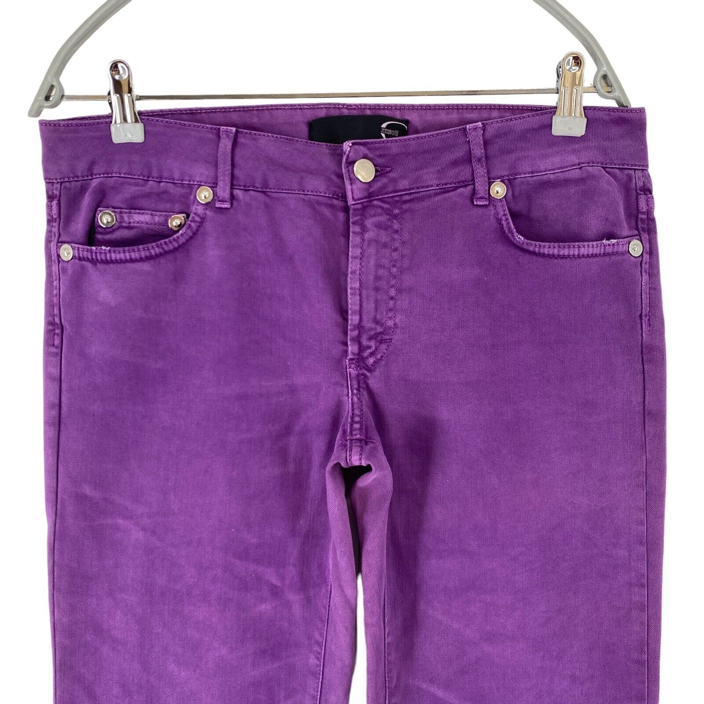 Just Cavalli Femme Violet Skinny Fit Jeans Taille W34 L34 Fabriqué en Italie