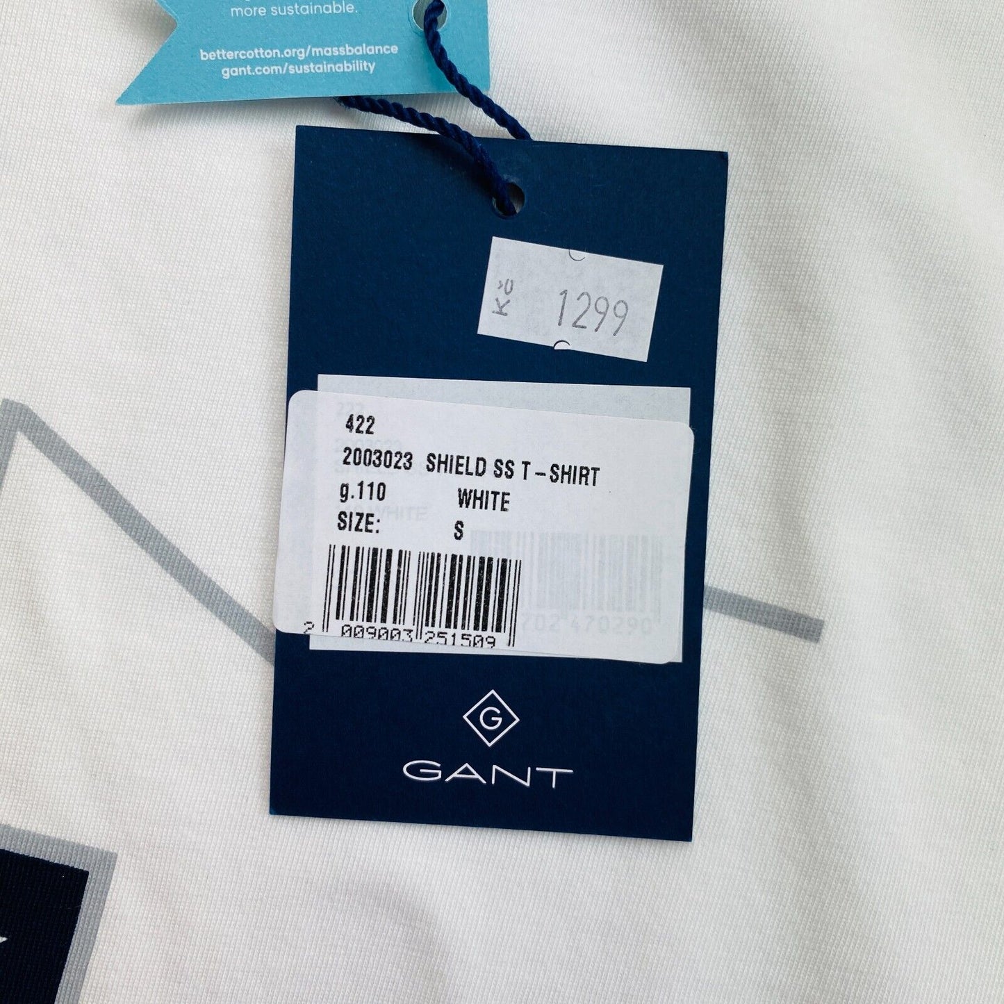 GANT White Retro Shield Crew Neck T-Shirt Size S