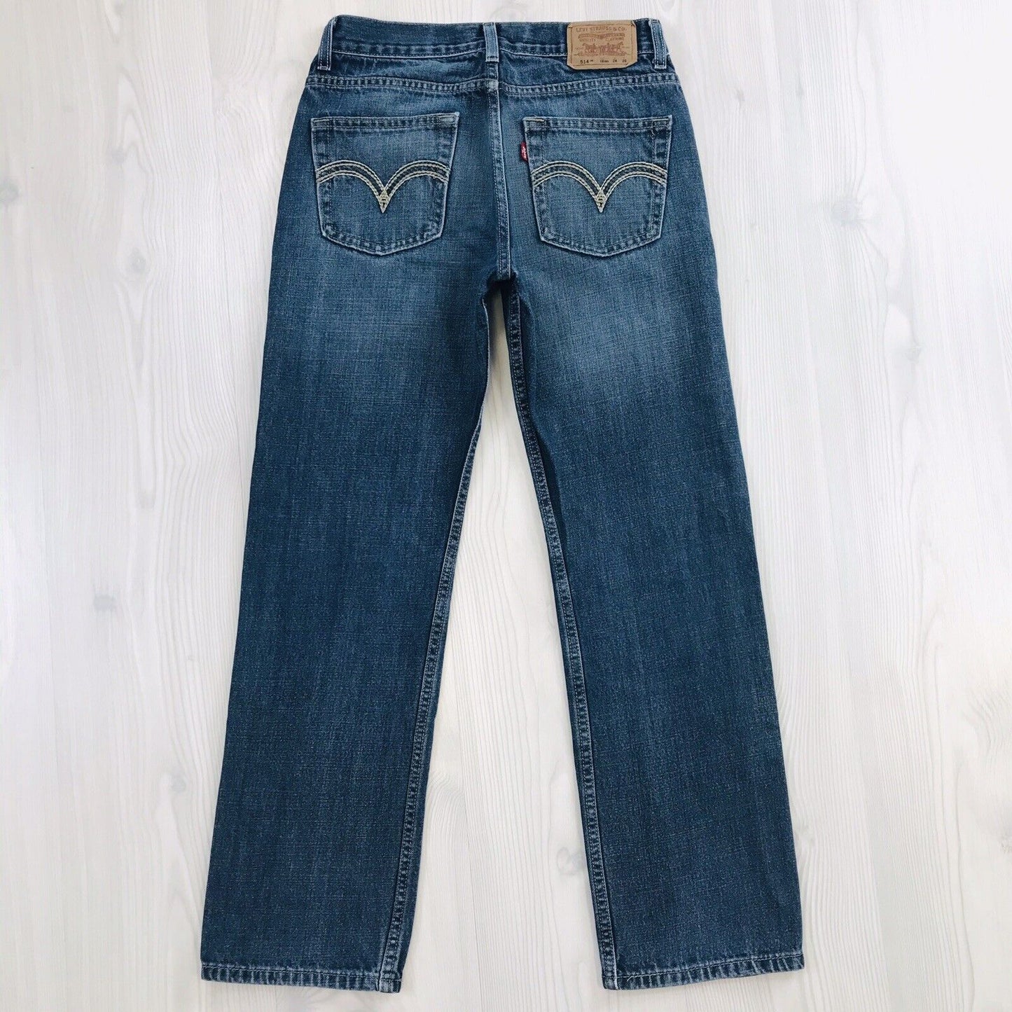 Vintage Levi's 514 Jungen Blau Slim Straight Fit Jeans 16 Reg / W28 L28