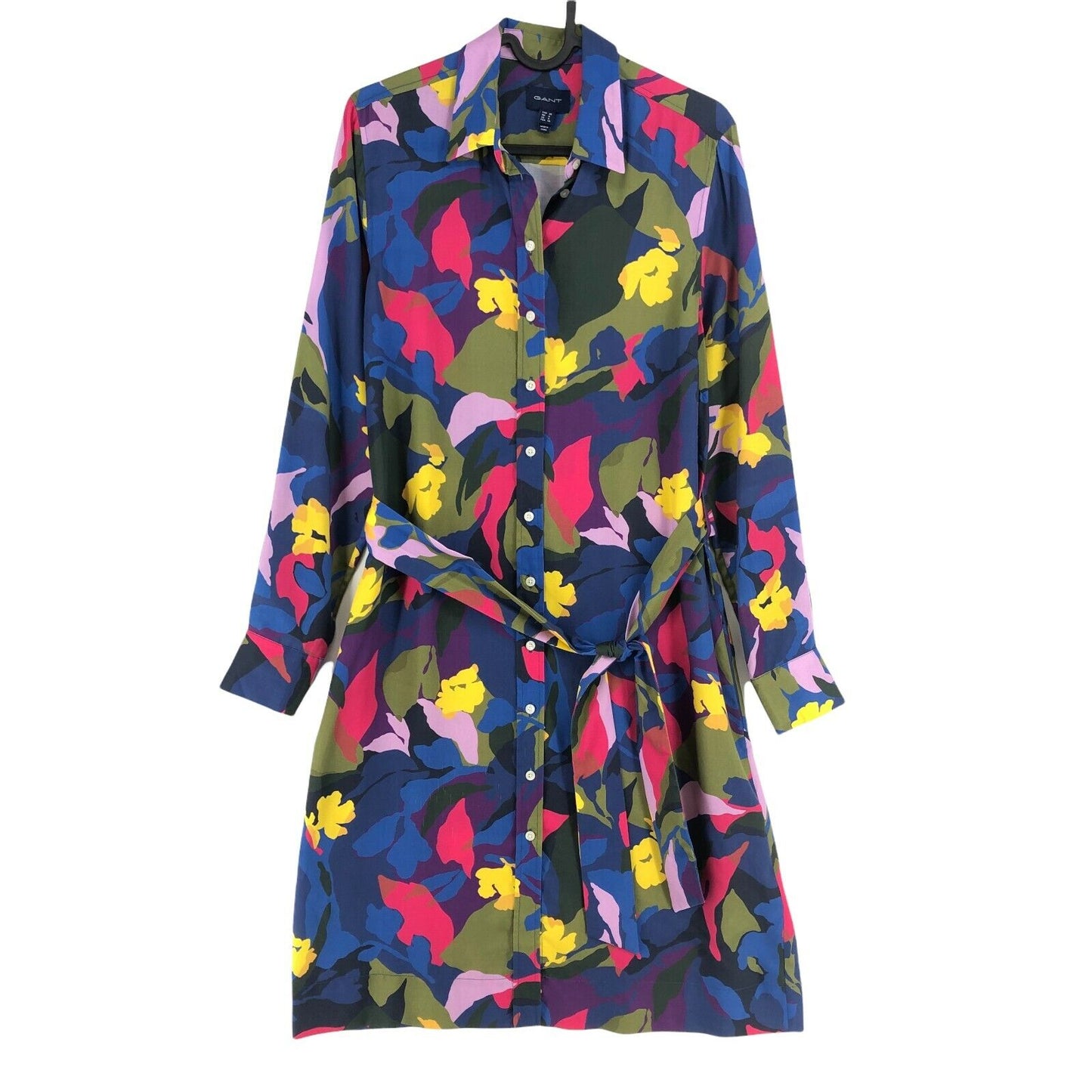 GANT Coloured Floral Print Belted Shirt Dress Size EU 36 UK 8 US 6