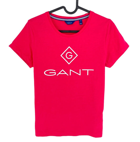 GANT Pink Lock Up T-Shirt mit Rundhalsausschnitt, Größe S