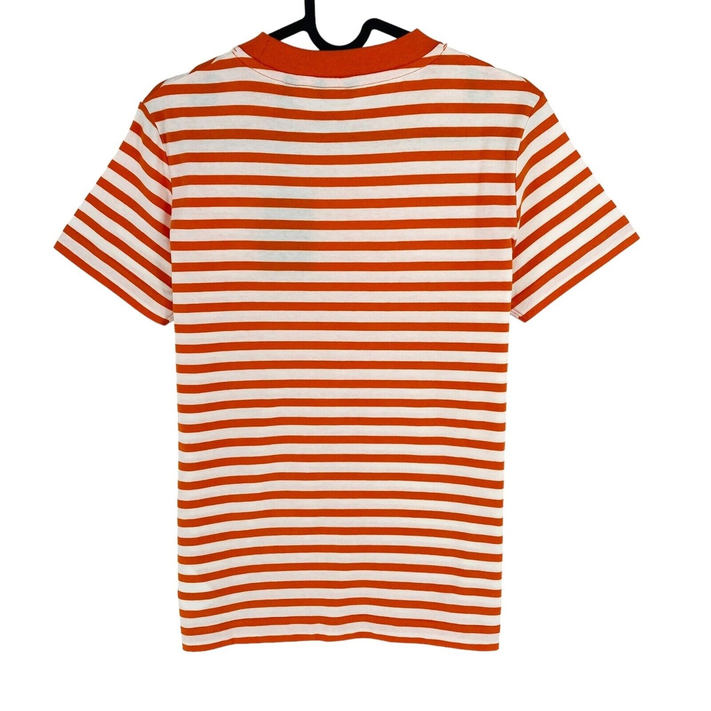 GANT Women Orange Icon G Striped Crew Neck T Shirt Size S