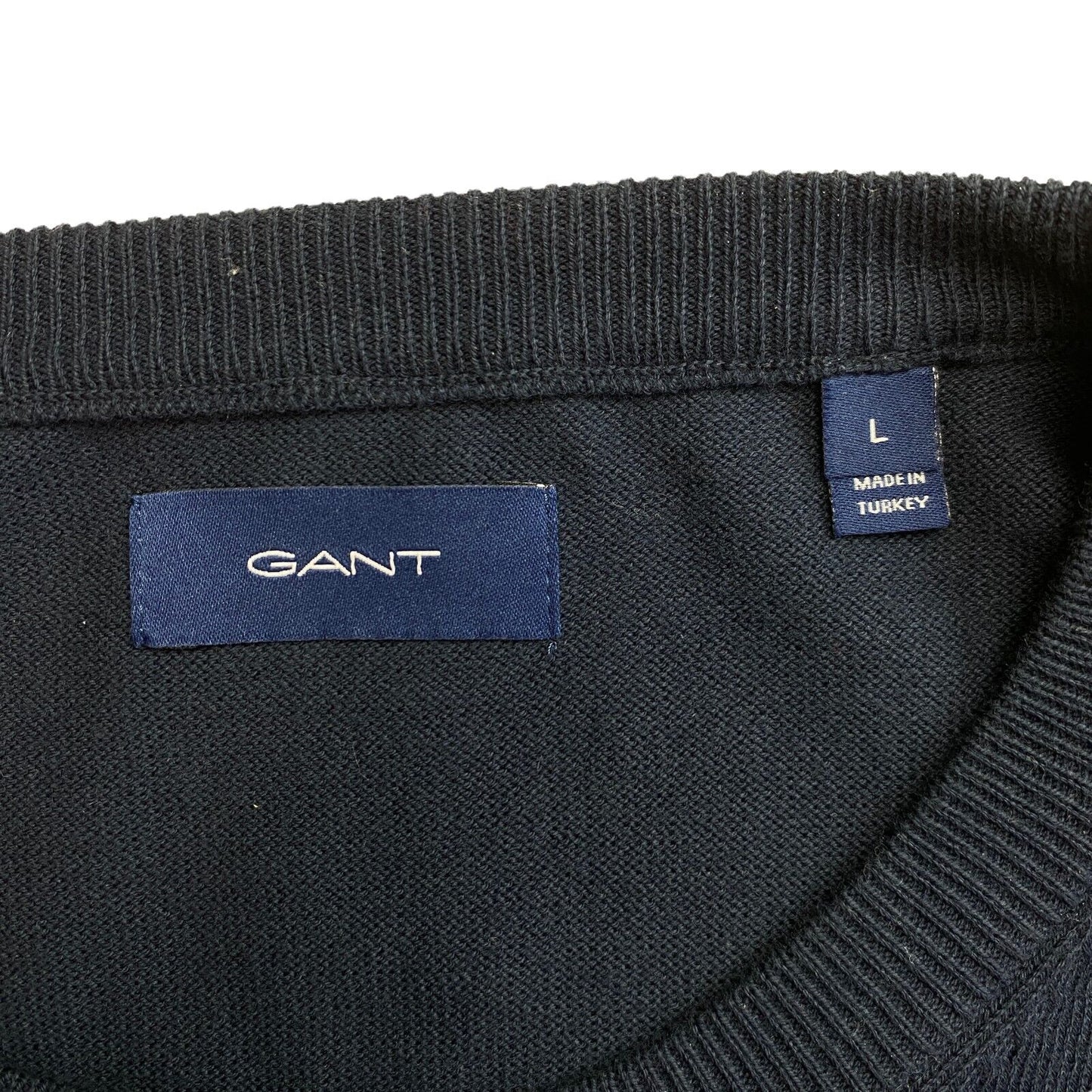 GANT Navy Blue Original Cotton Crew Neck Sweater Pullover Size L