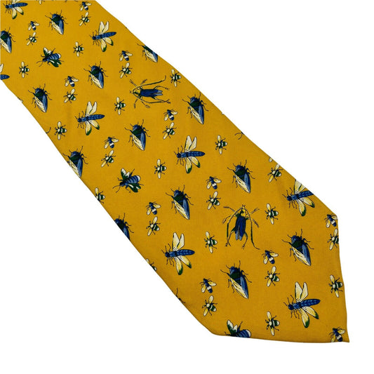 GANT Vintage Yellow Ornamented 100% Silk Hand Made Tie