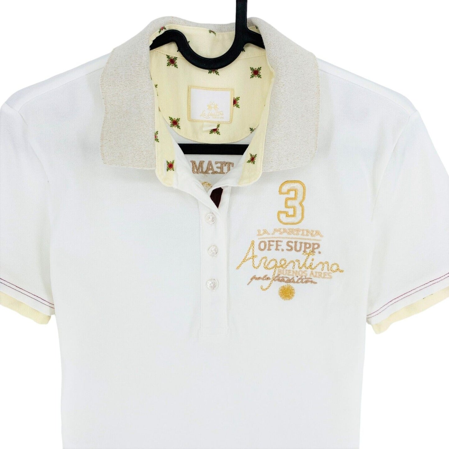 LA MARTINA Polo Blanc Manches Courtes Taille 2 / S