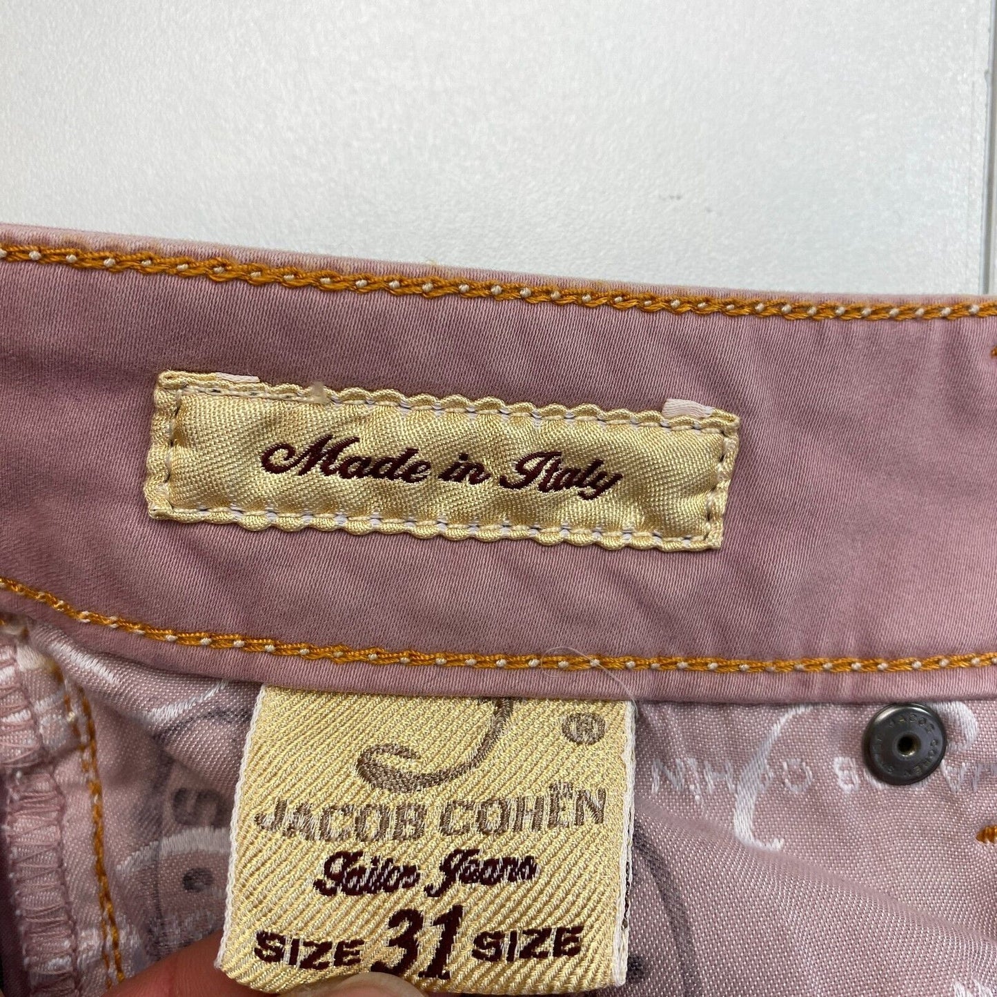 JACOB COHEN Women J711 Pink Boot Cut Jeans Trousers W31 L36 Made In Italy