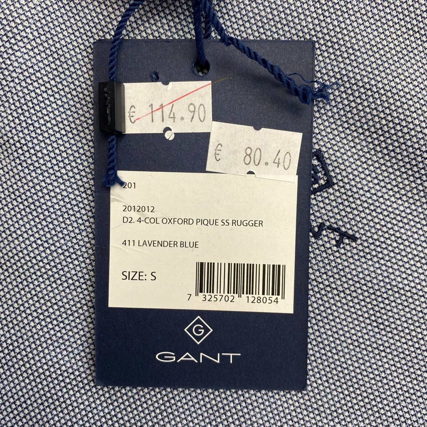 GANT Blue 4 Col Oxford Pique Rugger Polo Shirt Size S