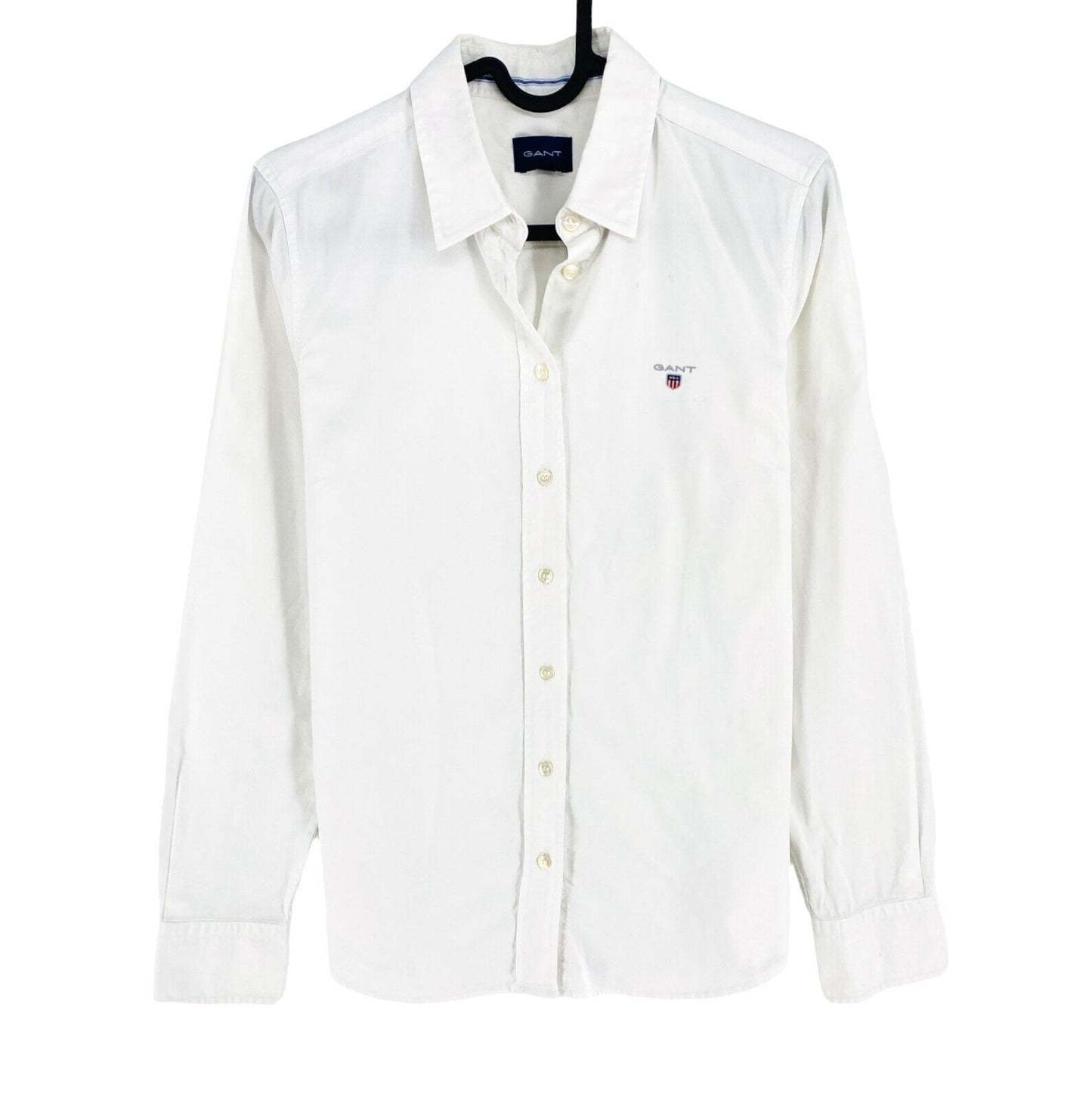 GANT Women White Solid Long Sleeves Shirt Size EU 36 UK 10 US 6