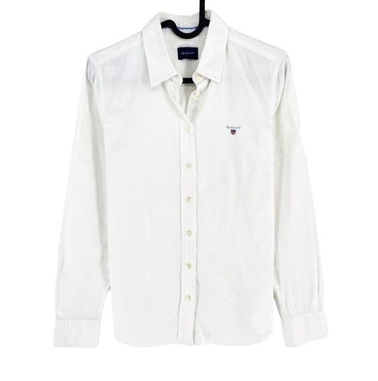 GANT Women White Solid Long Sleeves Shirt Size EU 36 UK 10 US 6