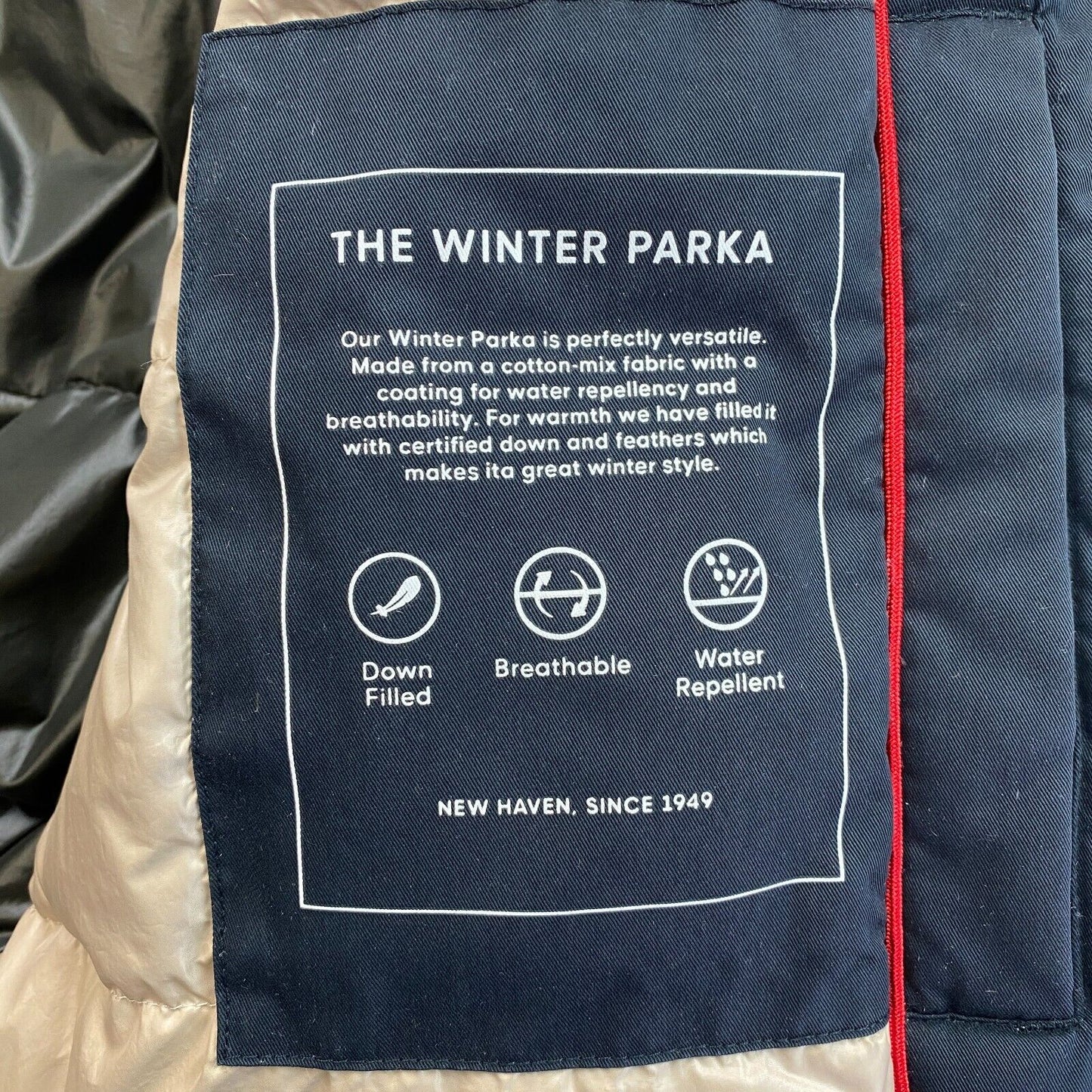 GANT Navy Blue The Winter Down Hooded Parka Jacket Coat Size L