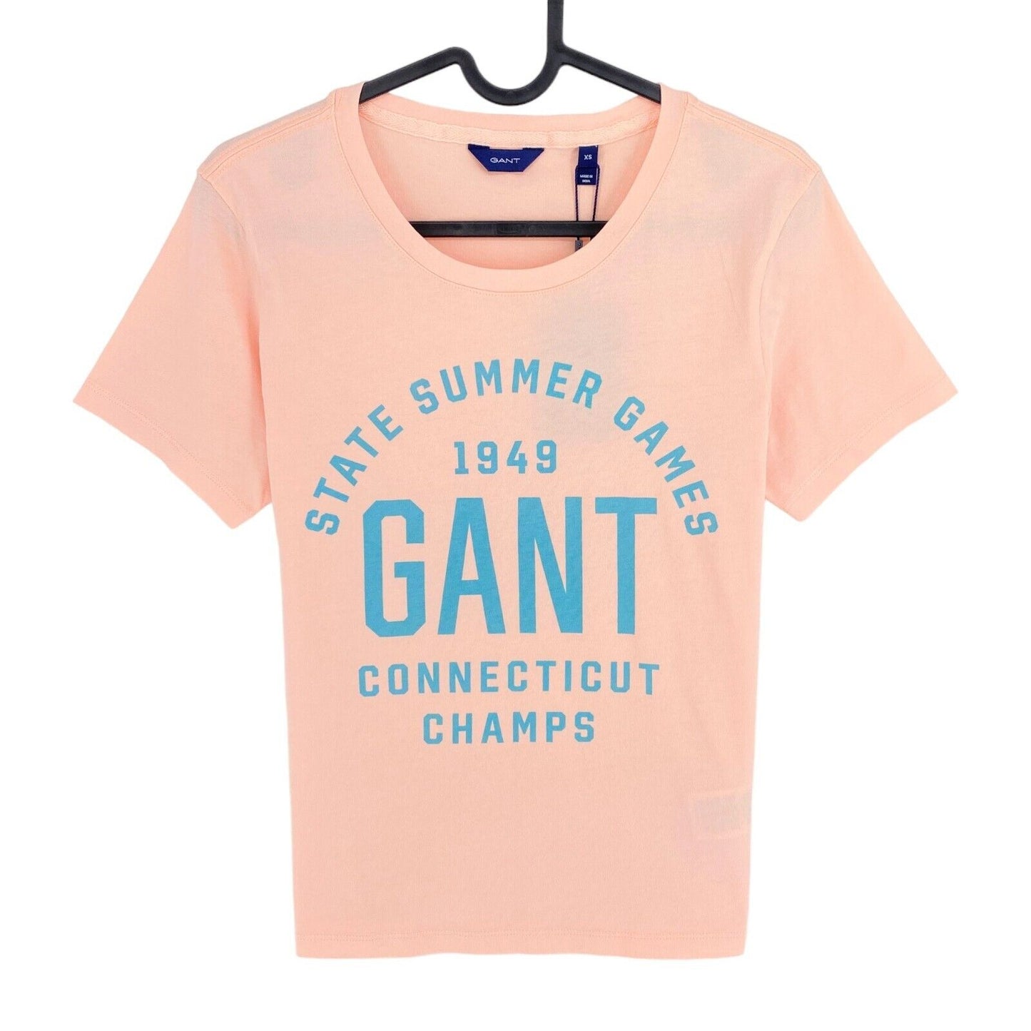 GANT T-shirt à col rond graphique d'été rose clair taille XS