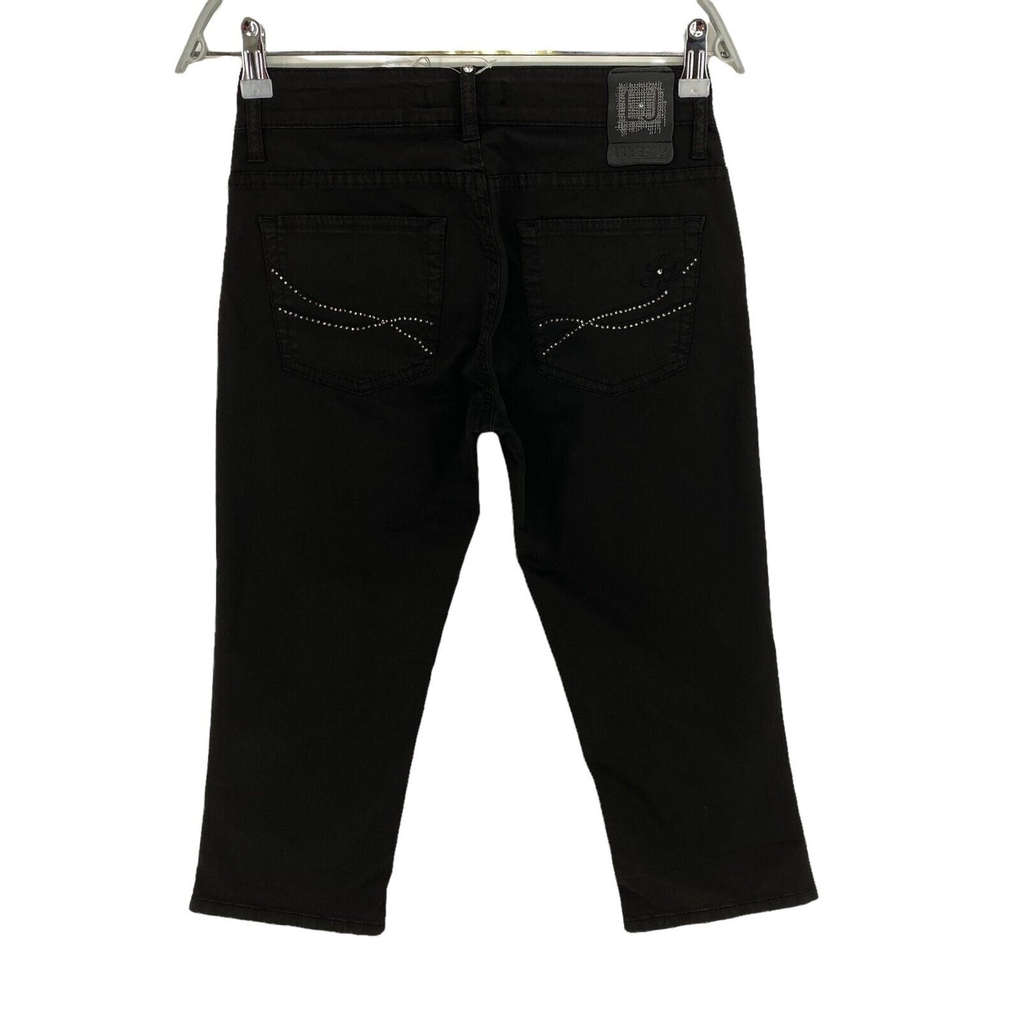 RRP €189 LIU JEANS Black Capri Pants Trousers Size W27 W29