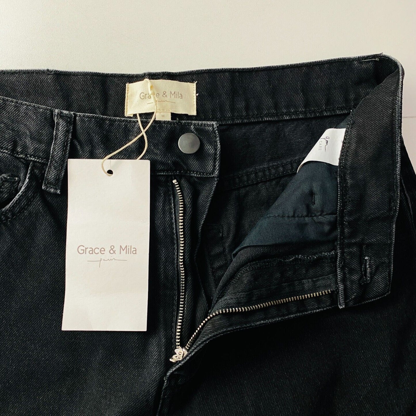 Grace & Mila Women Black Relaxed Tapered Fit Jeans Size M W29