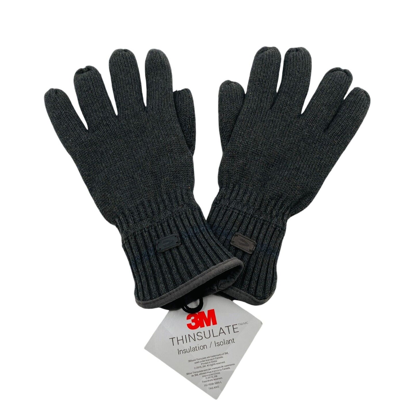 Camel Active Mens Dark Grey Cotton Insulated Warm Knit Gloves Size 2XL XXL