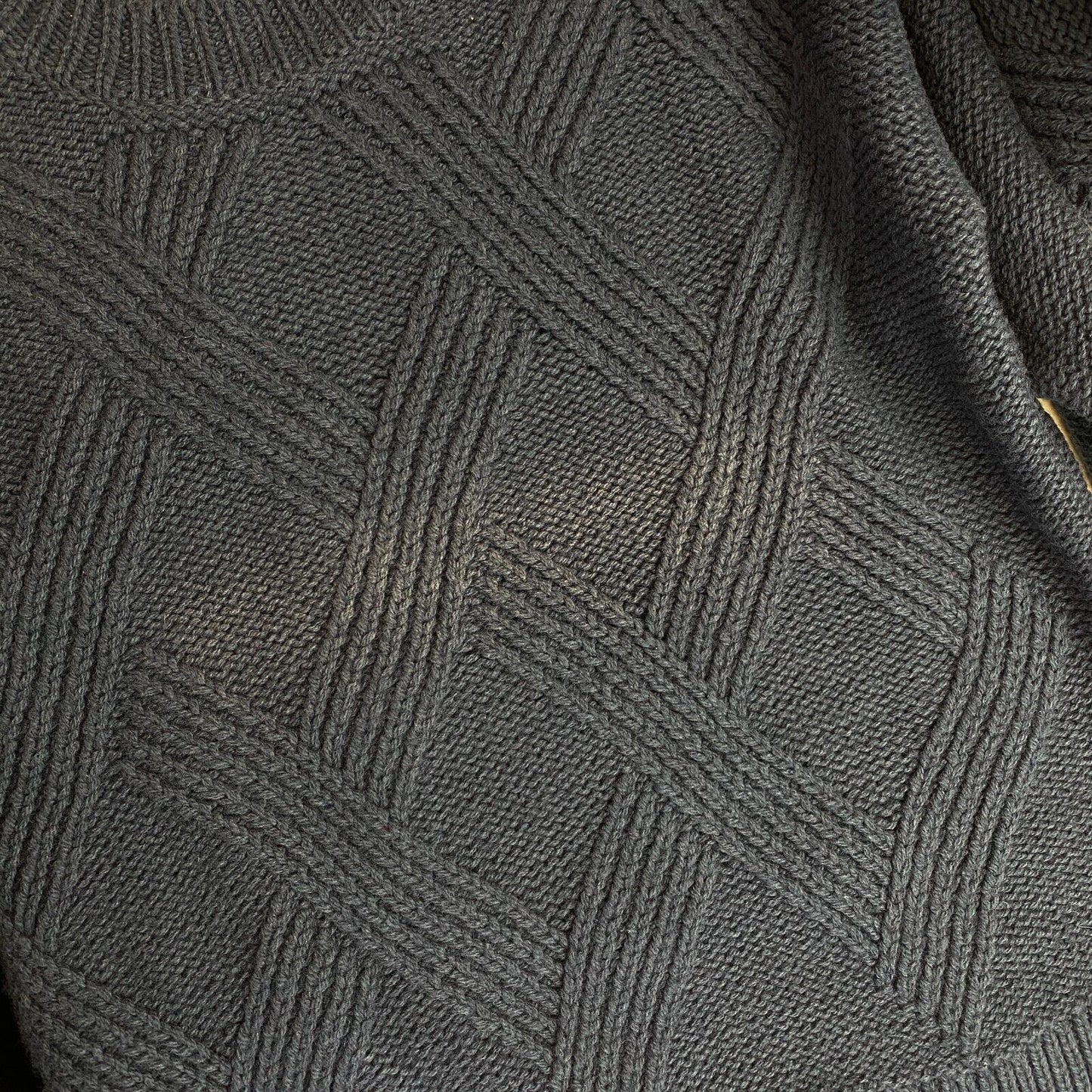 GANT Pullover mit Rundhalsausschnitt und grafischem Zopfmuster, Marineblau, Größe L