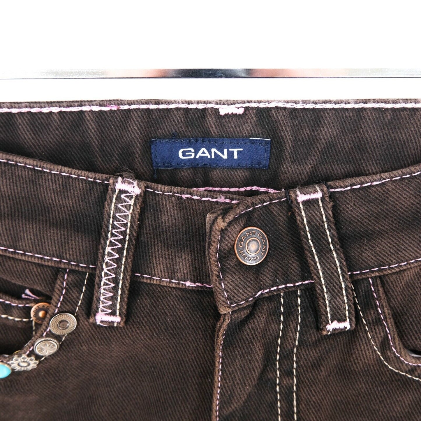 GANT Dark Brown Fancy Stitched Jeans Size 3 Years 98 cm 4 Years 104 cm