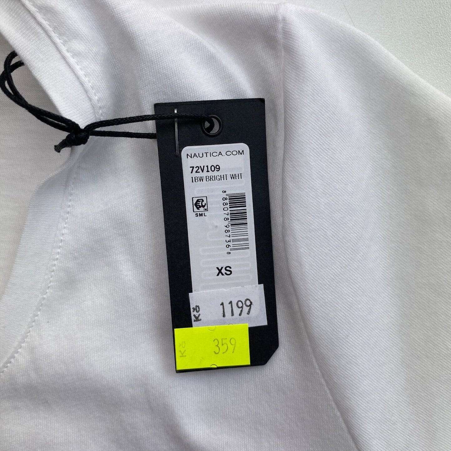 NAUTICA Weißes T-Shirt mit Rundhalsausschnitt, Größe XS