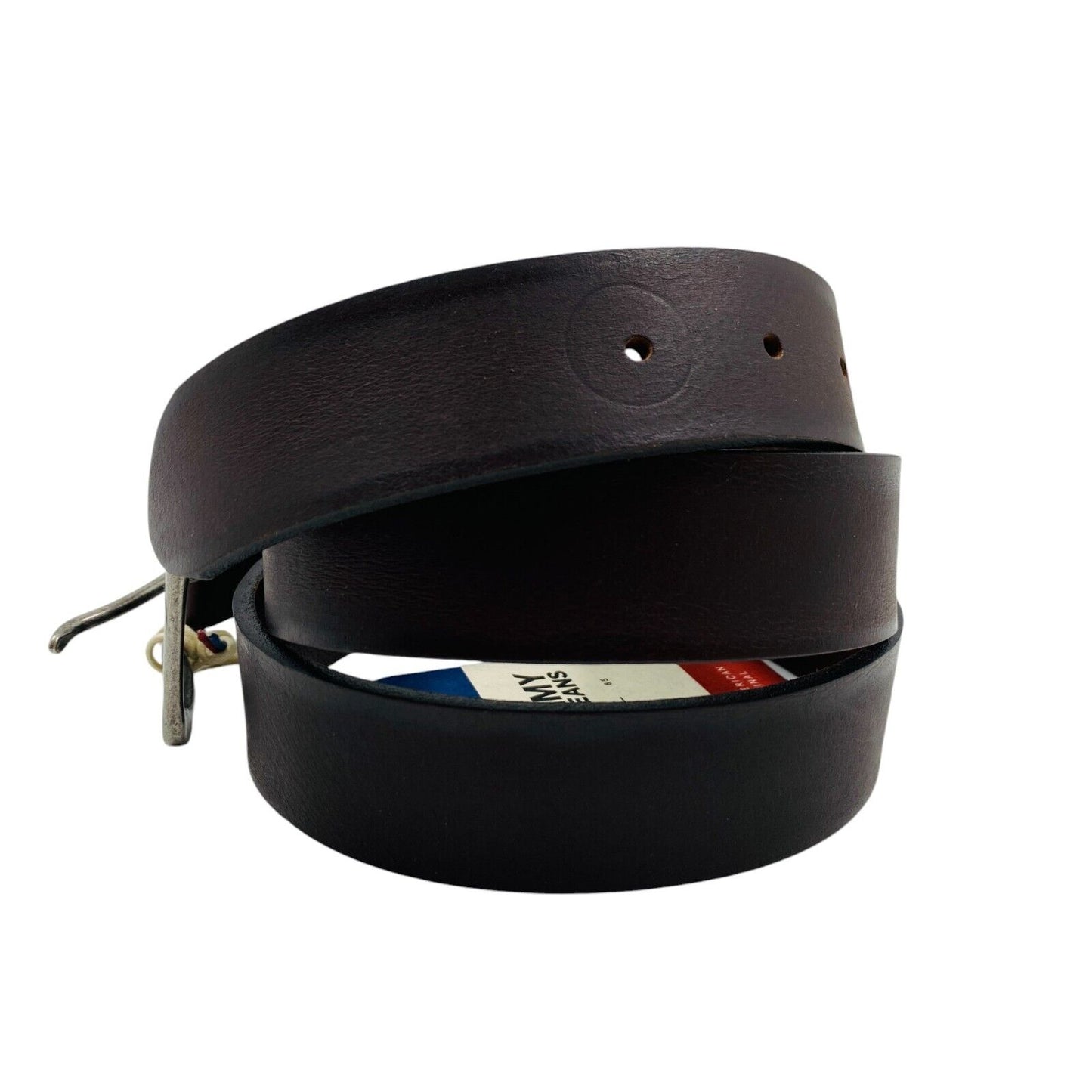 Tommy Jeans Mens Dark Brown Classic Leather Belt 100 cm. 40 In.