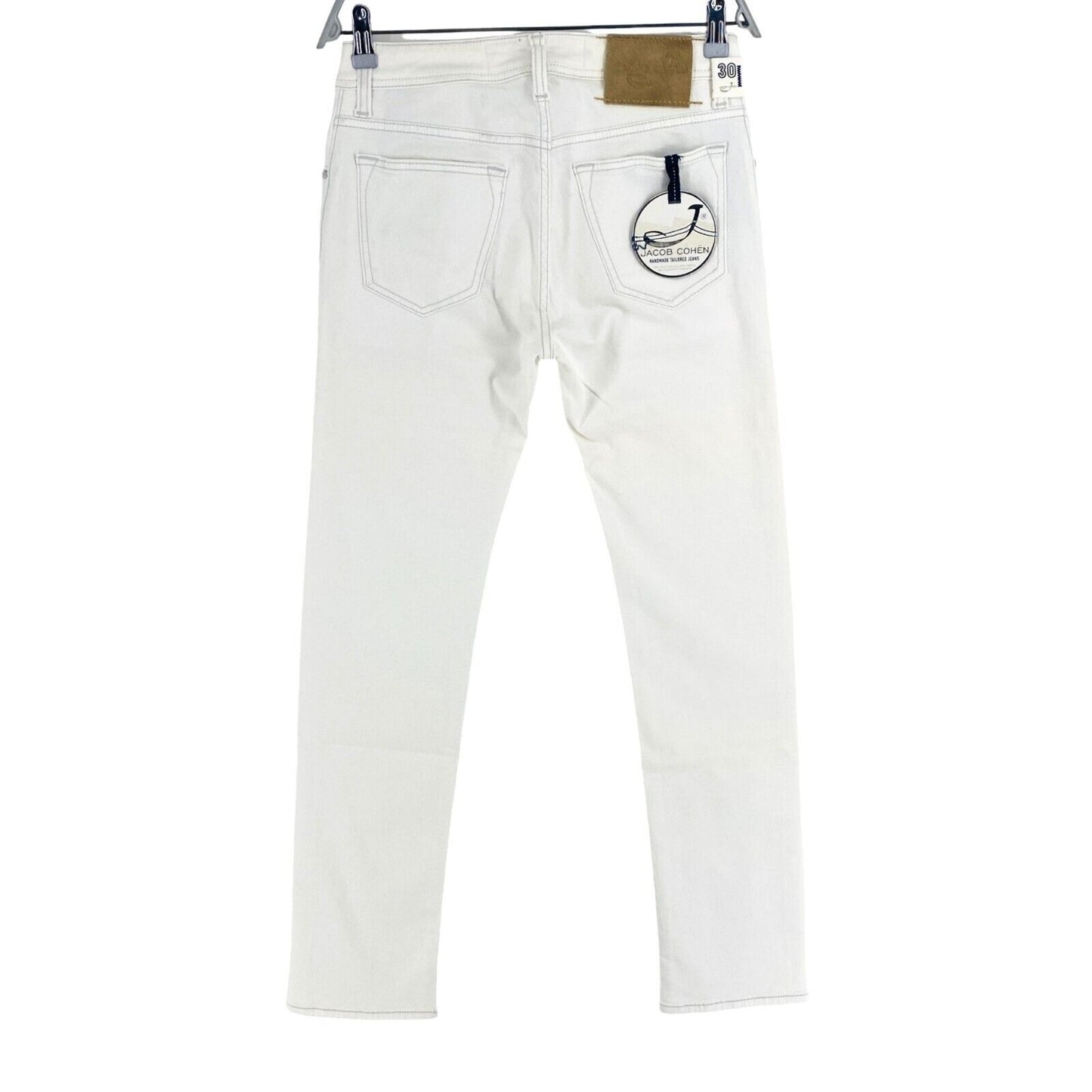 Jacob Cohen Homme 688 C Jean slim blanc Taille W30 L34 Fabriqué en Italie