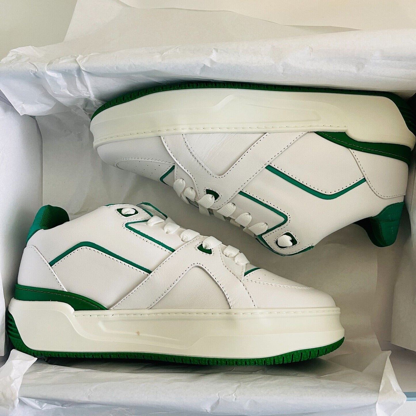 Just Don Basketball Courtside Lo White Green Sneakers Shoes EUR 44 UK 9 US 10