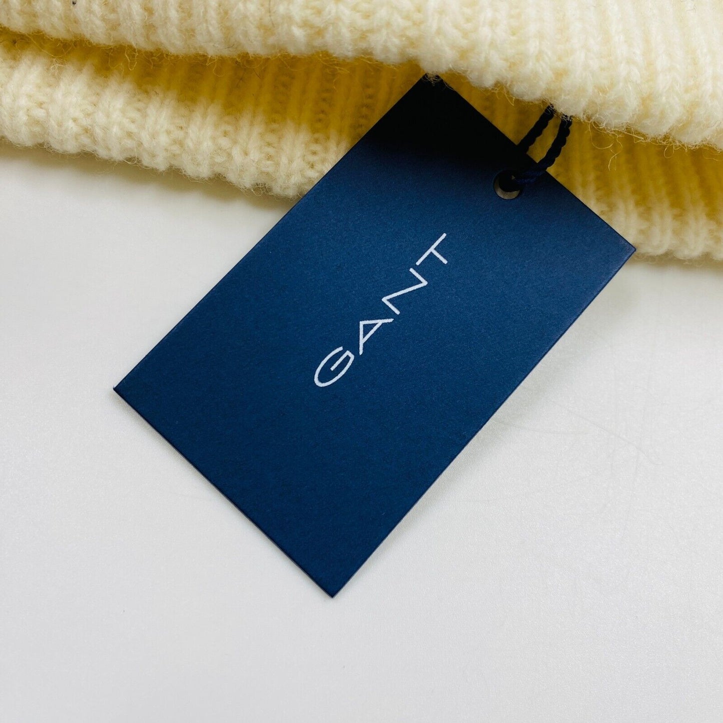 GANT Unisex Cream White Wool Beanie Winter Hat One Size