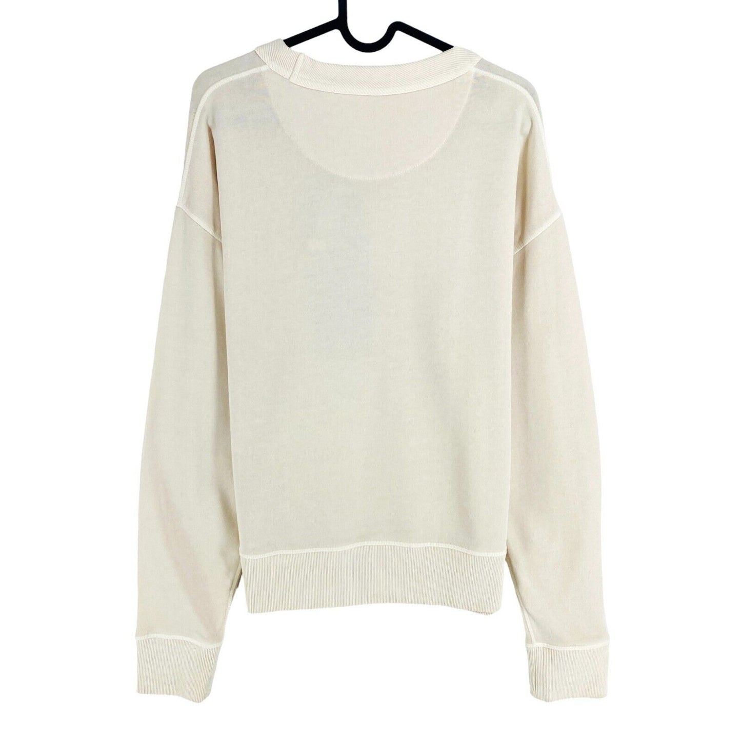 GANT Beige Quadrat Logo Relaxed Fit Rundhalspullover Pullover Größe S