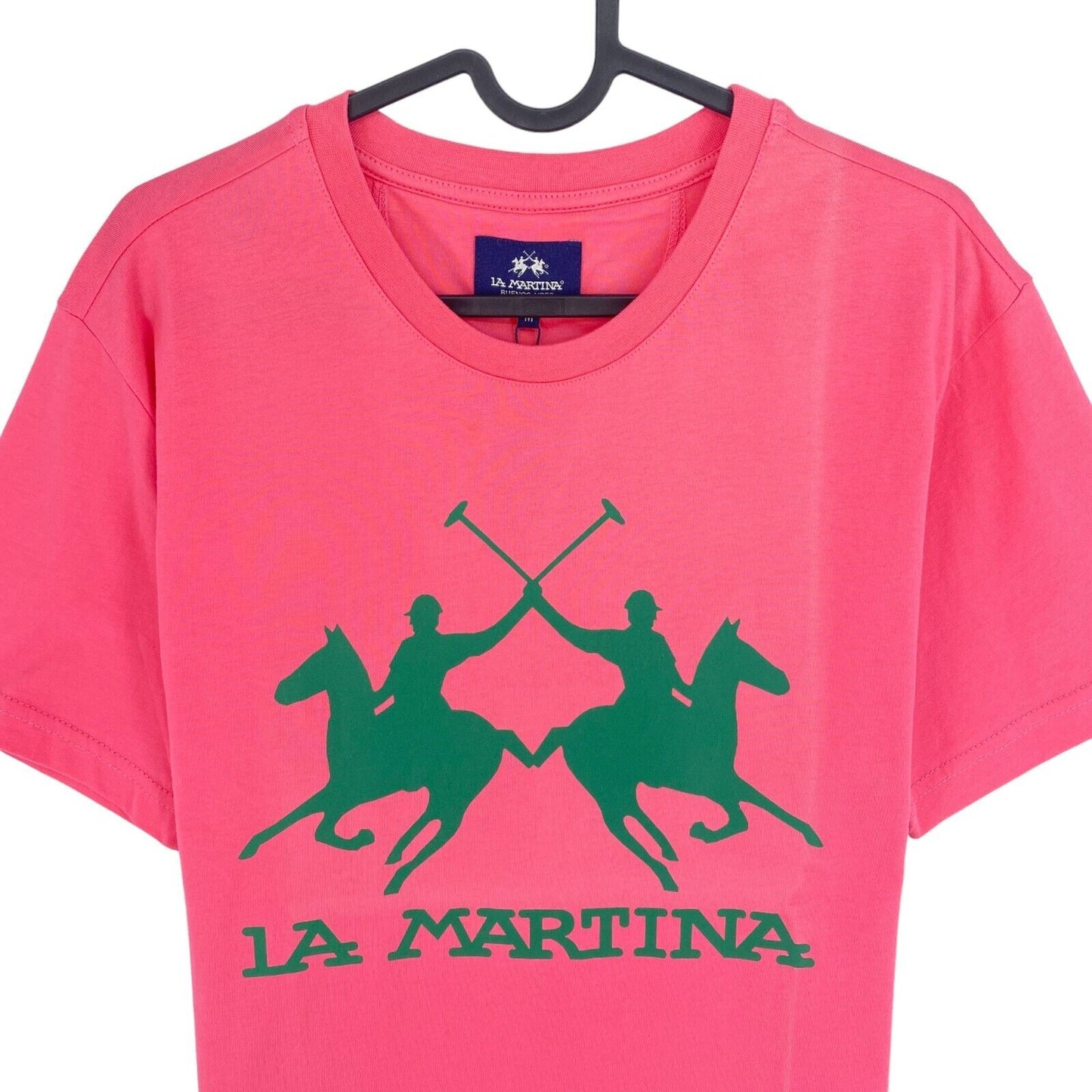 LA MARTINA Men Pink Cotton Jersey Short Sleeves Crew Neck T Shirt Size M