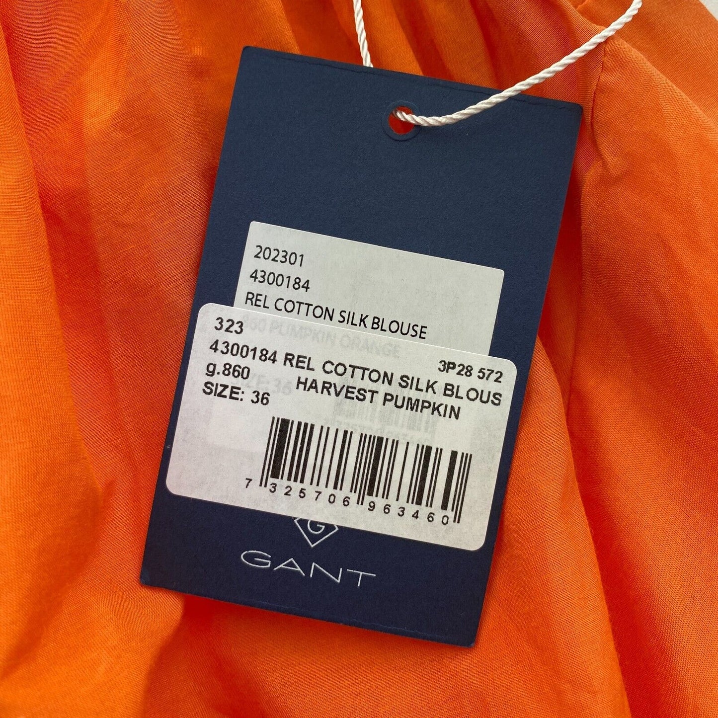 GANT Women Orange Relaxed Cotton Silk Long Sleeve Blouse Size EU 36 UK 8 US 6