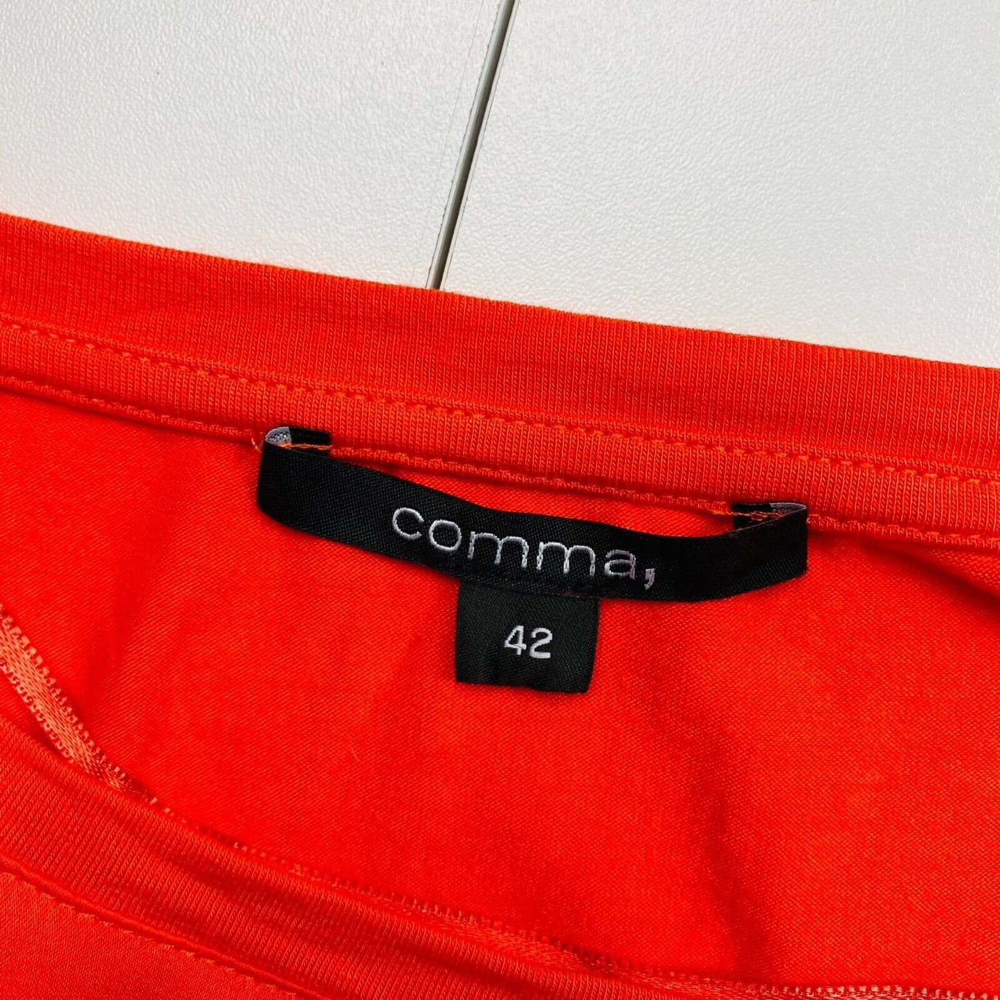 COMMA Women Orange Silk Sleeveless T Shirt Size EU 42 UK 16 US 12