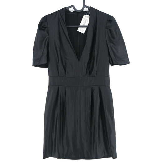 RRP €169 FRENCH CONNECTION Black V Neck Dress Size 10 - S