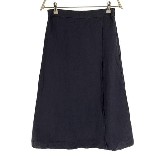 GANT Women Navy Blue Linen Viscose Midi Skirt Size S