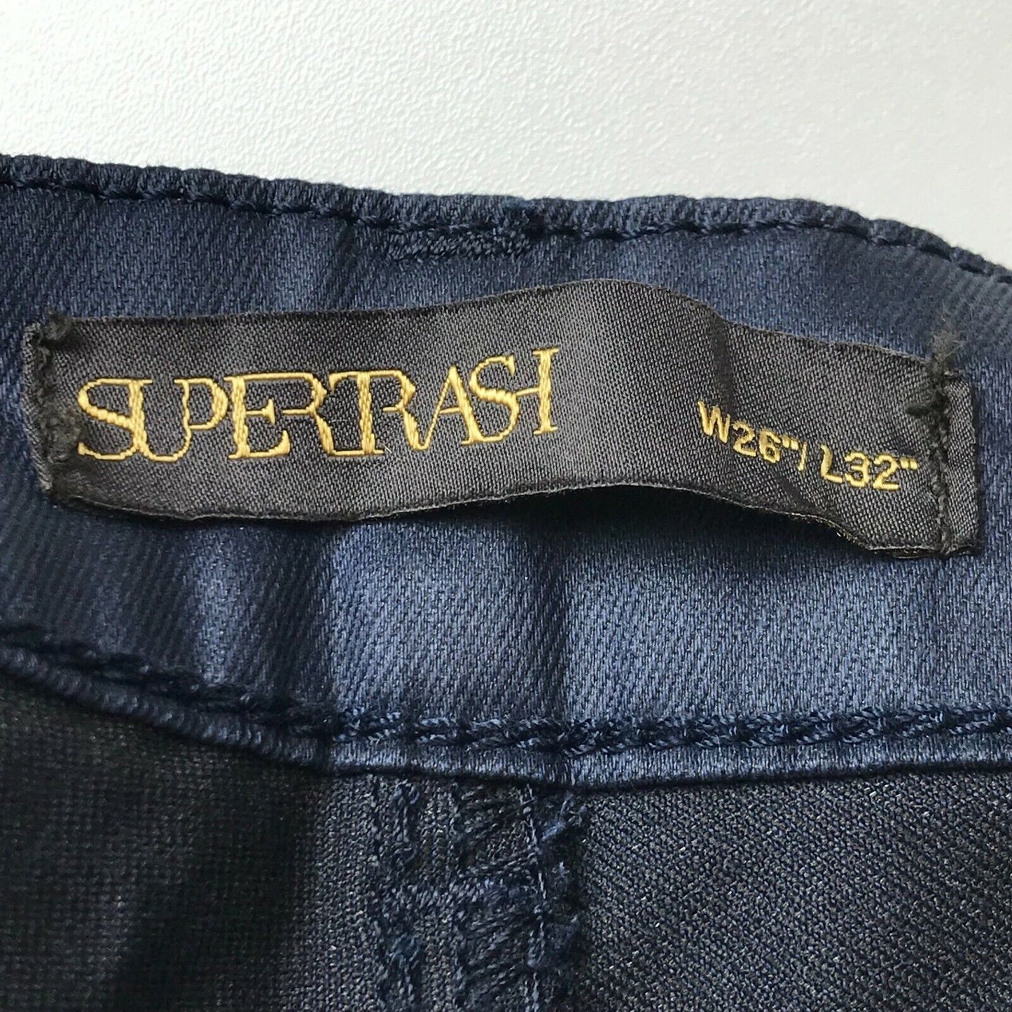 SUPERTRASH PEPPY Women Dark Blue Skinny Fit Chino Trousers Size W26 L32