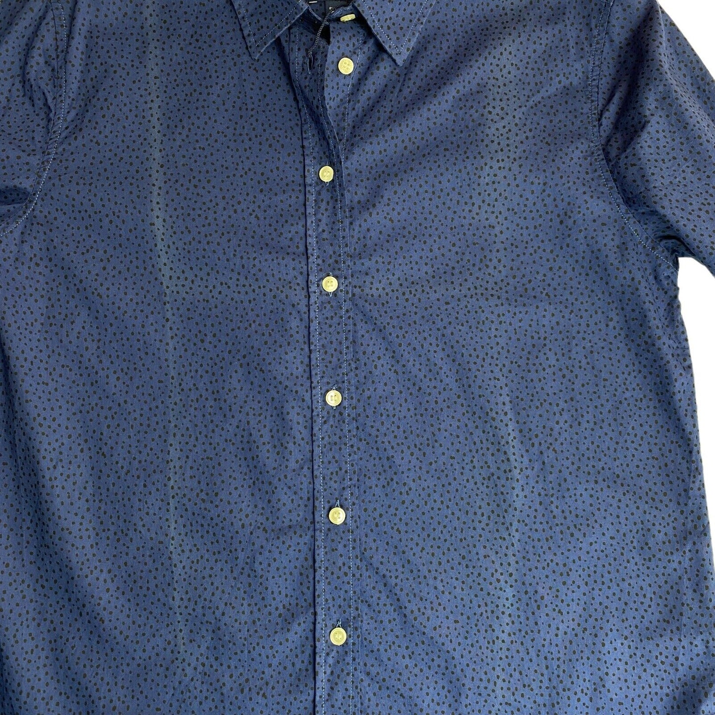 GANT Navy Blue Voile Freckle Dot Shirt Size EU 38 UK 12 US 8