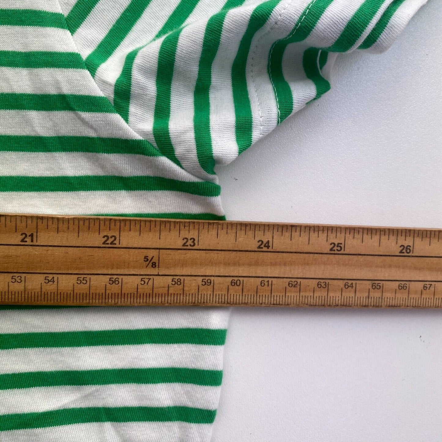 GANT Men Green Striped Crew Neck Short Sleeves T Shirt Size XL