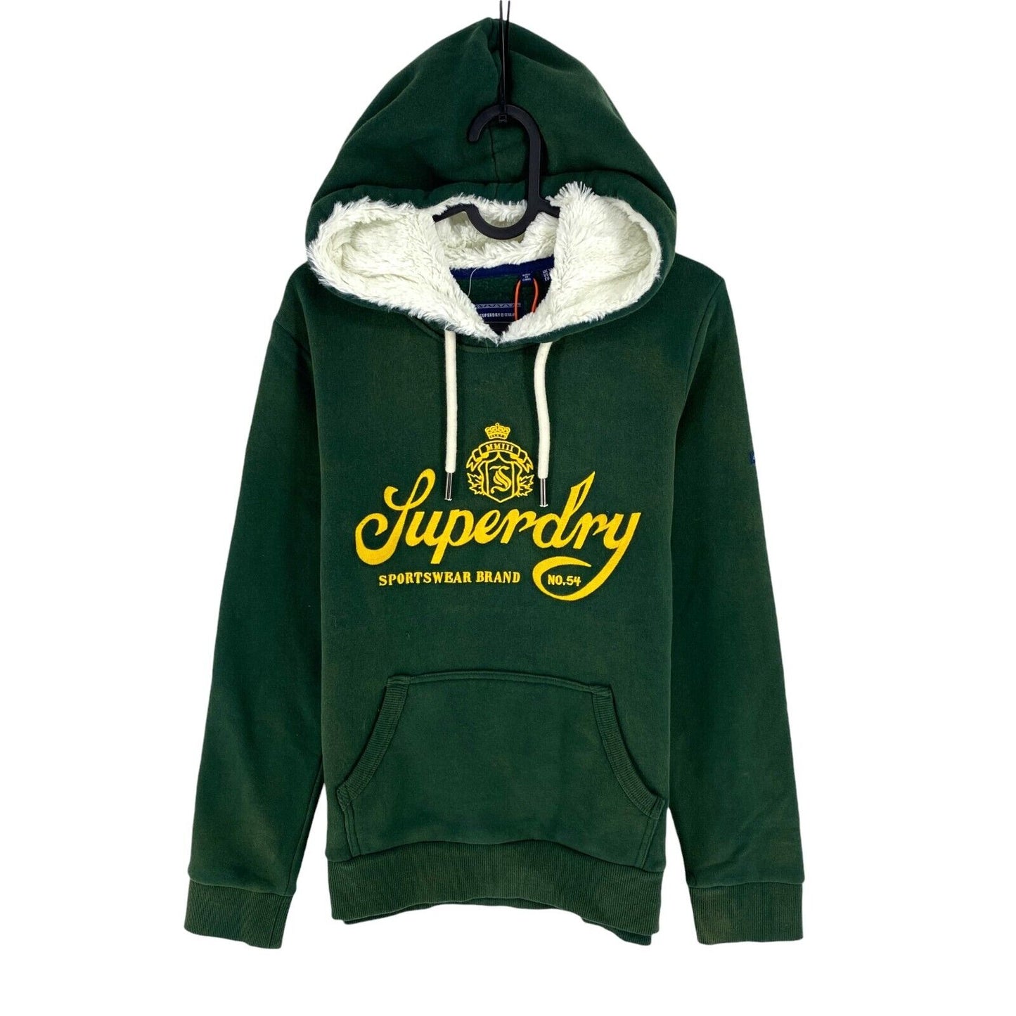 Superdry Women Dark Green Logo Hoodie Jumper Sweater Size EU 38 UK 10 US 6