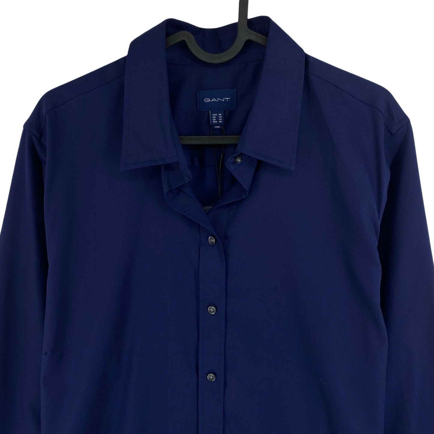 GANT Navy Blue Solid Shirt Size EU 46 UK 20 US 16