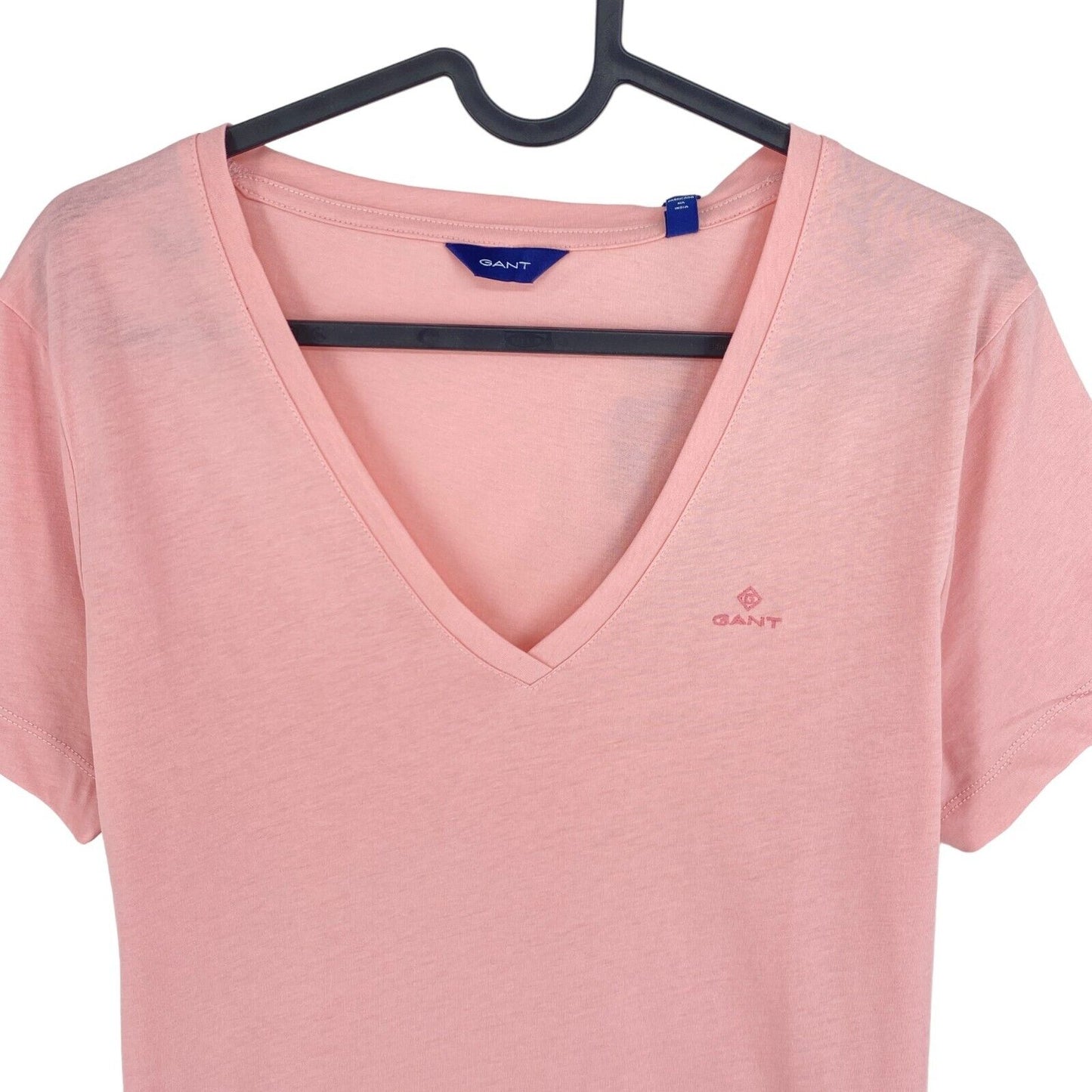 GANT Pink Original T-Shirt mit V-Ausschnitt, Größe XS