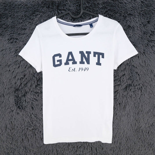 GANT White Logo Crew Neck T Shirt Size S