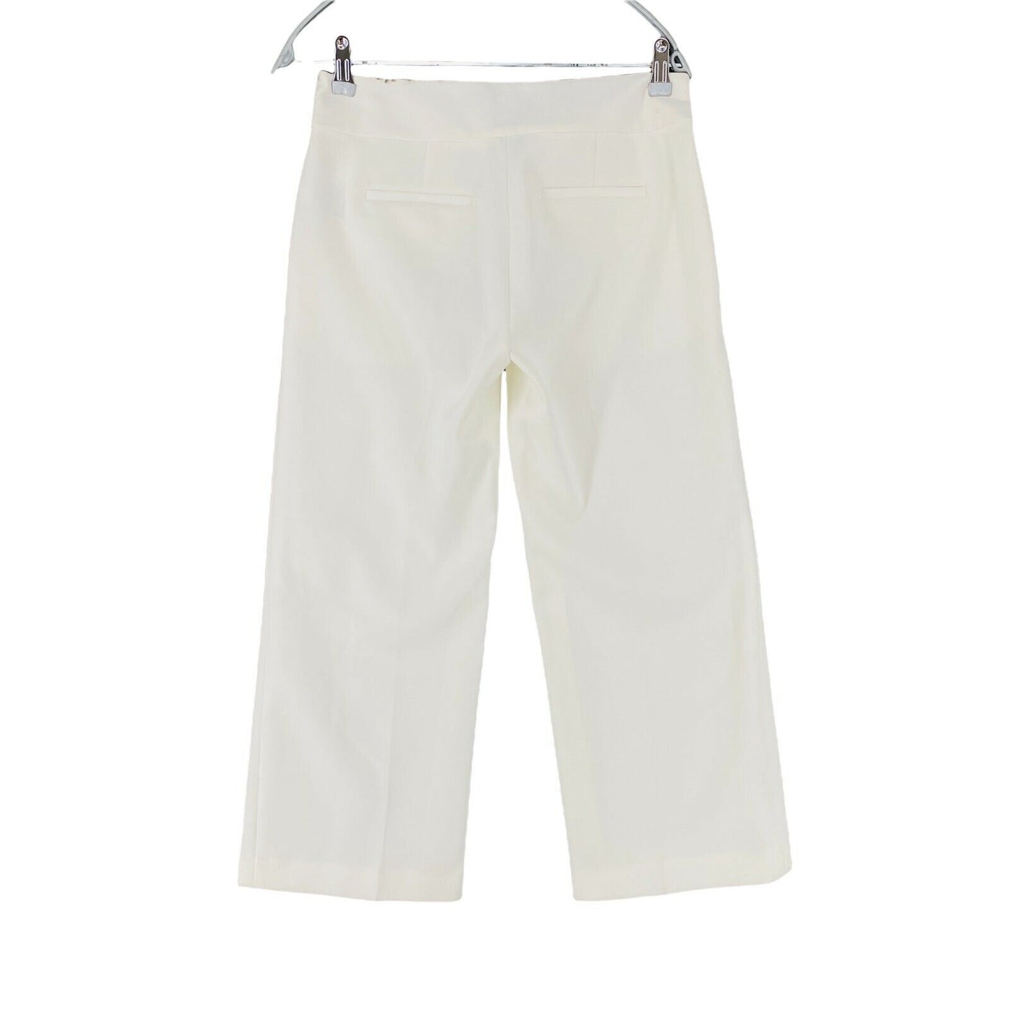 NAUTICA Women White Stretch Relaxed Straight Fit Cropped Trousers US 0 W28 4 W30