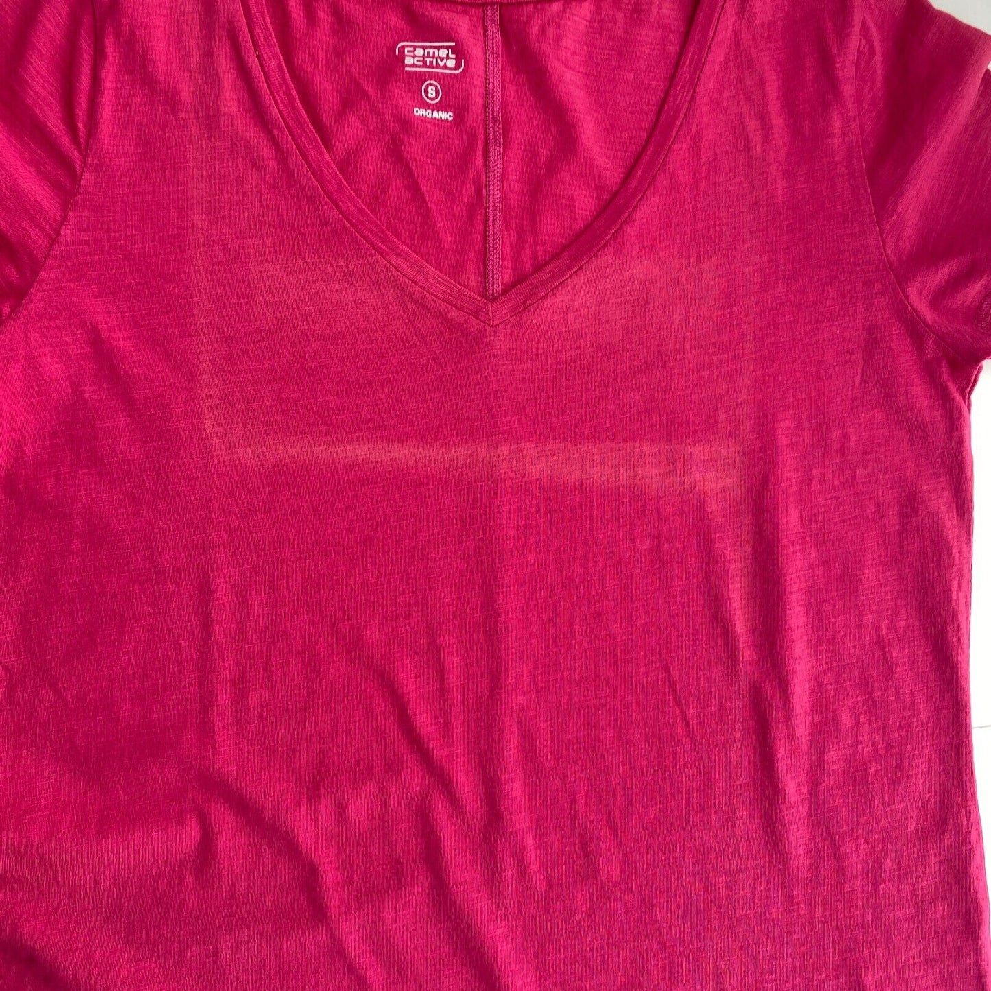 CAMEL ACTIVE Women Purple V Neck Short Sleeves T Shirt Size S